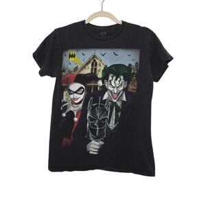 y2k Joker Harley Quinn Art Halloween Black Emo Shirt Small Babydoll Halloween